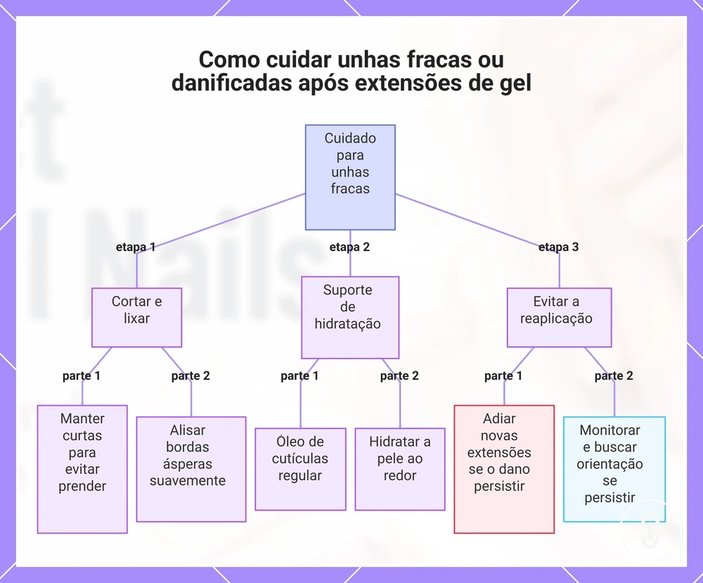 Como cuidar unhas fracas ou danificadas após extensões de gel
