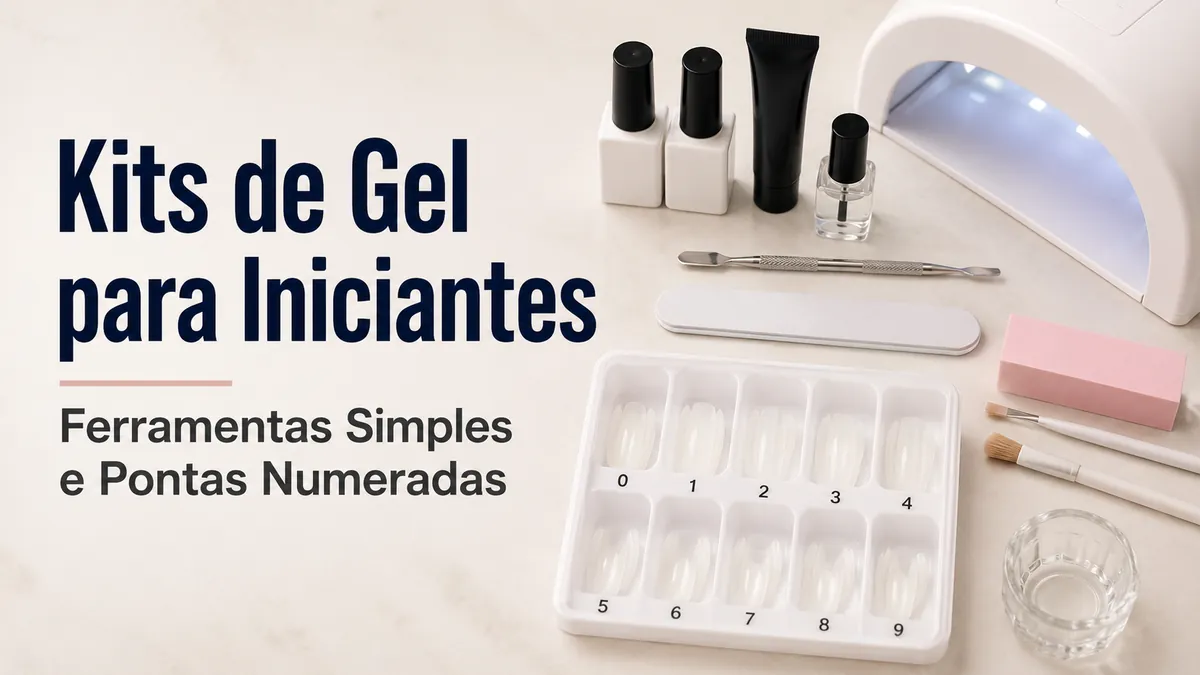 Kit de extensão de unhas em gel em casa para iniciantes com ferramentas simples e pontas numeradas