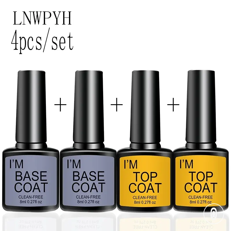 LED UV manikürler için şeffaf baz kat ve top coat jel oje seti