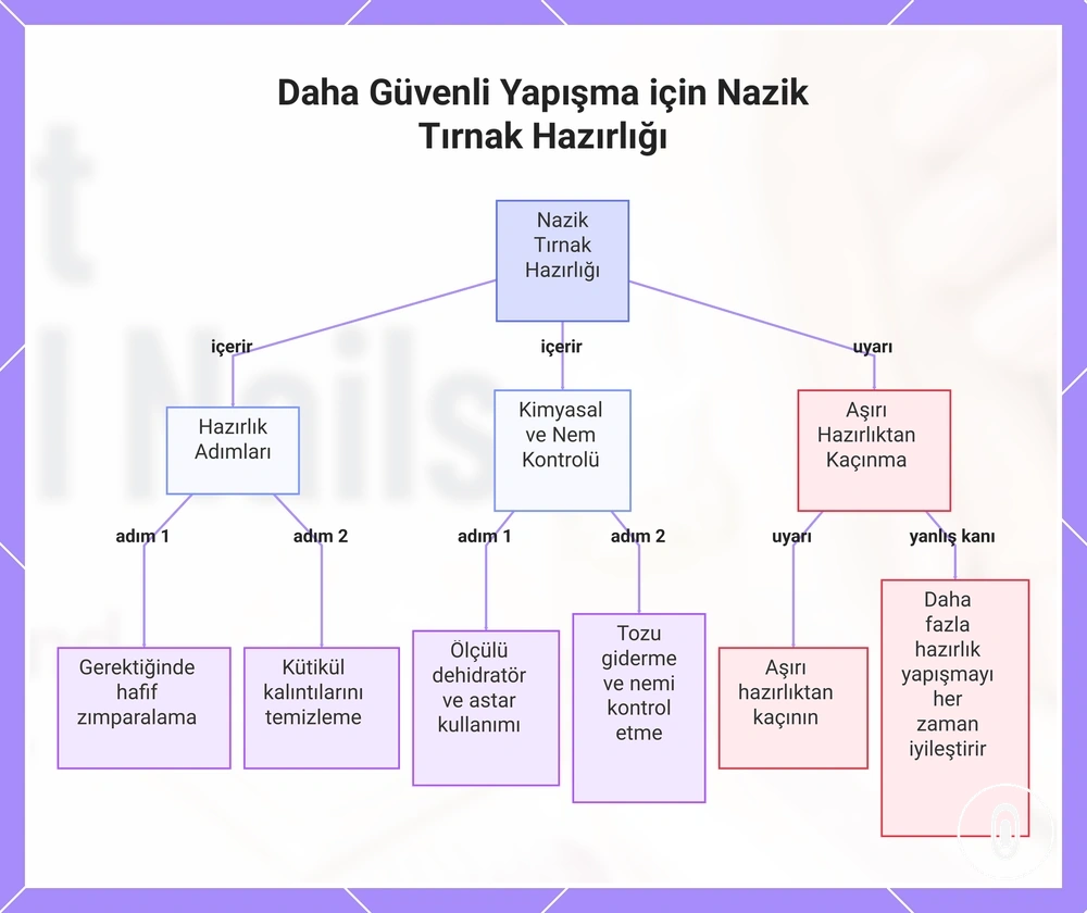 Daha Güvenli Yapışma için Nazik Tırnak Hazırlığı