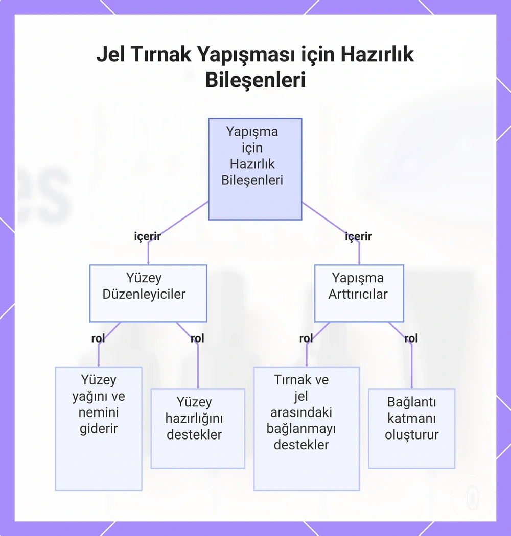 Jel Tırnak Yapışması için Hazırlık Bileşenleri