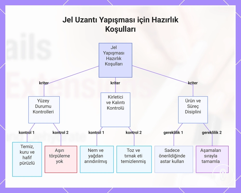 Jel Uzantı Yapışması için Hazırlık Koşulları