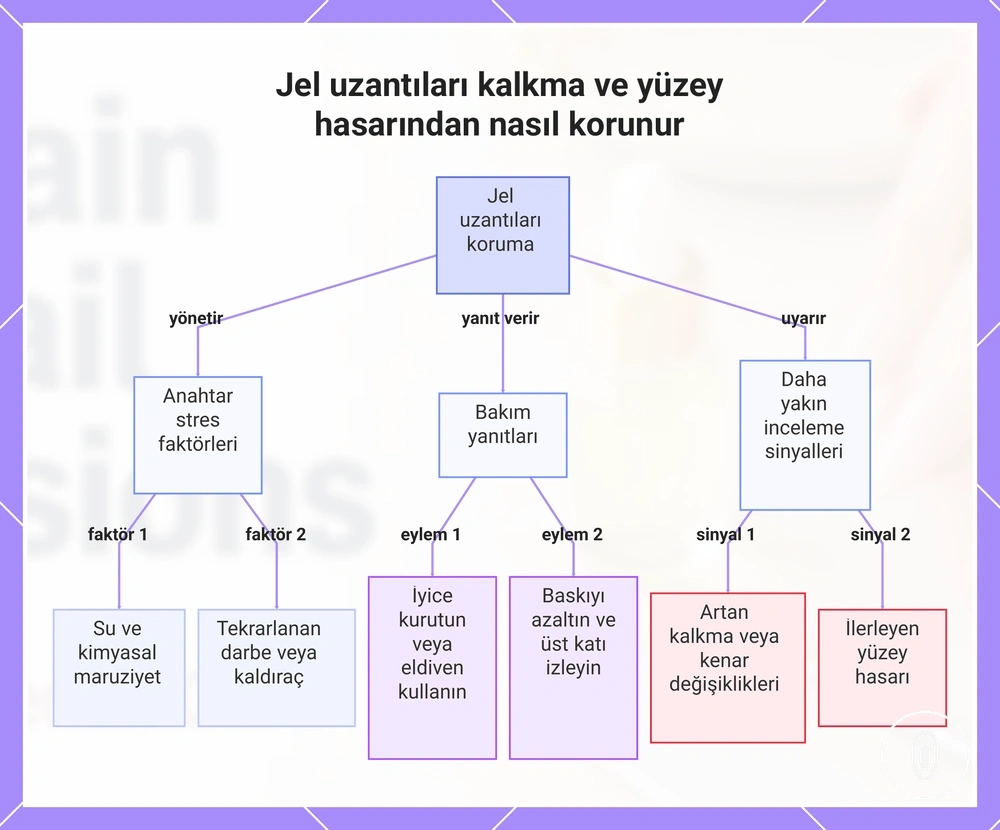 Jel uzantıları kalkma ve yüzey hasarından nasıl korunur