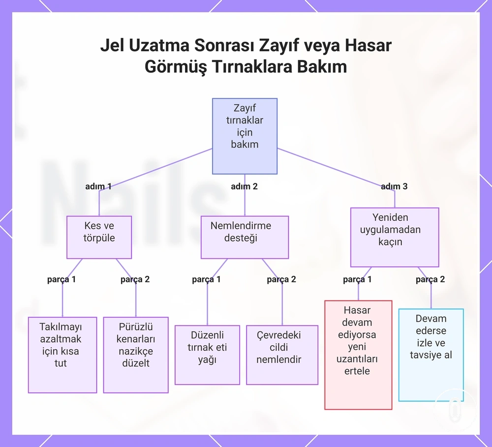 Jel Uzatma Sonrası Zayıf veya Hasar Görmüş Tırnaklara Bakım