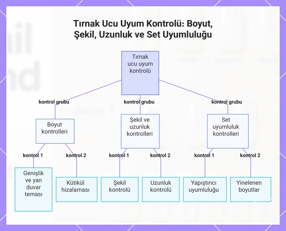 Tırnak Ucu Uyum Kontrolü: Boyut, Şekil, Uzunluk ve Set Uyumluluğu