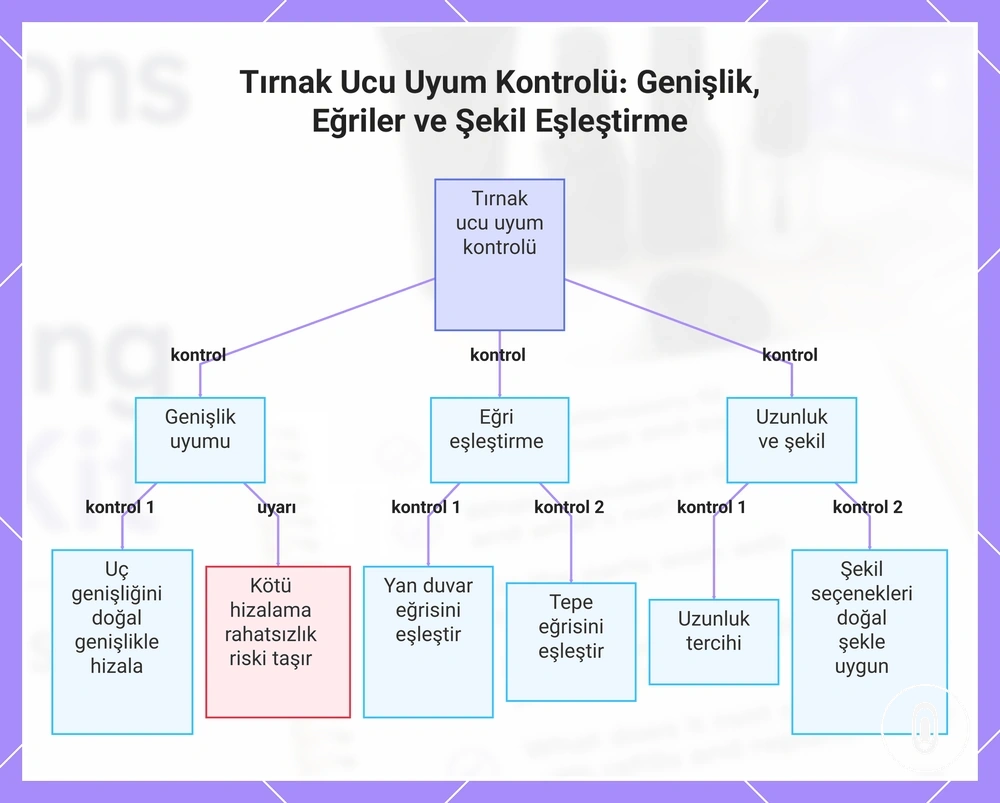 Tırnak Ucu Uyum Kontrolü: Genişlik, Eğriler ve Şekil Eşleştirme