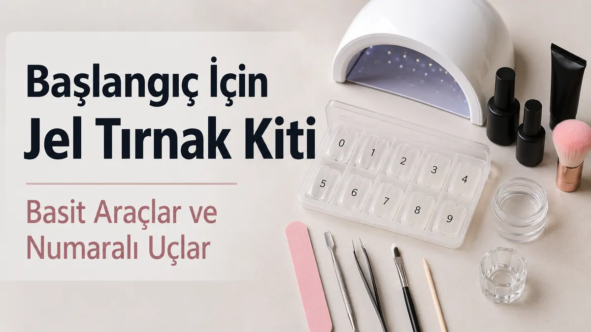 Basit araçlar ve numaralı tırnak uçlarıyla başlangıç için uygun evde jel tırnak uzatma kiti